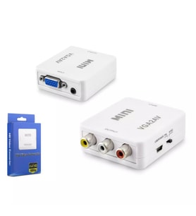 Hadron HDX1352 VGA to AV RCA Dişi Ses Çıkışlı 1080p Görüntü Dönüştürücü Adaptör - Beyaz - 1 ADET