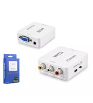 Hadron HDX1352 VGA to AV RCA Dişi Ses Çıkışlı 1080p Görüntü Dönüştürücü Adaptör - Beyaz - 1 ADET