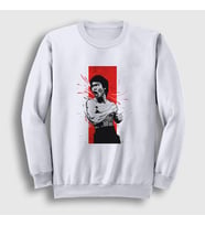 Presmono Unisex Beyaz Kiai Bruce Lee Sweatshirt 257061tt