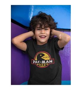 Pacman Baskılı Unisex Oyun Çocuk Tişört (1-12 YAŞ)