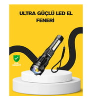 Mey İthalat® Güçlü LED El Feneri Şarj Edilebilir Çok Modlu