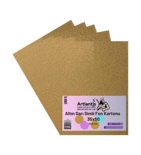 Altın Sarı Simli Karton 35x50 5 Adet Artlantis Simli Karton Altın Sarı 5 Adet 35*50 (Altın Simli)