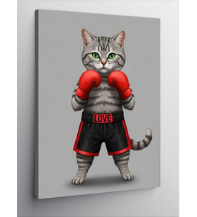 Kanvas Tablo Boksör Kedi