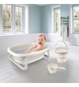 7271 Katlanabilir Banyo Seti 3Lü Bej
