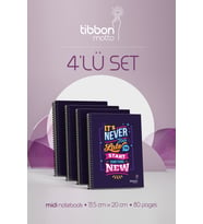 Tibbon Motto Midi Defter Spiralli 4'lü Set New