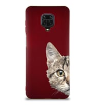 Xiaomi Redmi Note 9S Soft Premier Kapak Catface Tasarımlı Silikon Kılıf - Mürdüm (Şeffaf)