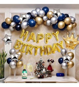 Happy Bırthday Gold Doğum Günü Balon Zincir Seti -