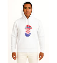 Kapüşonlu Hırvatistan Logosu Ve Bayrağı Göğüs Tasarımlı Unisex Sweatshirt