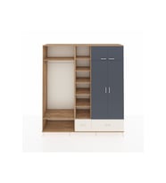 Hyperion Dolap 12 Raflı 2 Çekmeceli 2 Askılı 220x44x243 Çam-Antrasit/Aytaşı
