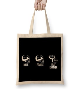 Male Female Flat Earther Skulls Flat Earth Bez Çanta Uzun Saplı