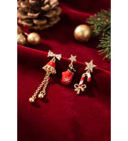 Christmas u Zirkon Taşlı Yılbaşı Küpe TJ-BKP12179