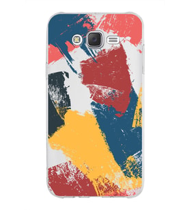 Samsung Galaxy J7 Kapak Brush Stroke Tasarımlı Şeffaf Silikon Kılıf