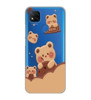 Xiaomi Redmi 9C / 10A Uyumlu Bear Tasarımlı Şeffaf Telefon Kılıfı