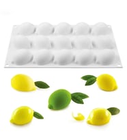 Tahtakale Toptancı 3D Meyve Limon Şekilli Silikon Kalıp Pasta Kek ve Çkolata Kalıbı 15 Li