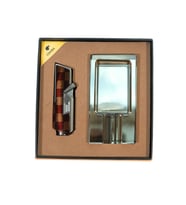 Cohiba Tek Torch Dama Desenli Çakmak Kristal Tekli Küllük İkili Puro Seti TR9831