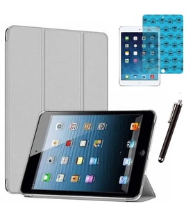Apple iPad Mini 2 / Mini 3 Uyumlu Smart Cover Tablet Kılıfı Ekran Koruyucu Kalem Set