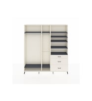 Arges Dolap 9 Raflı 3 Çekmeceli 3 Askılı 220x30x243 Aytaşı-Antrasit/Aytaşı