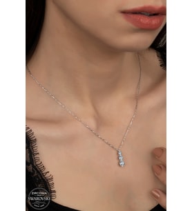 SWAROVSKİ CRYSTAL SU YOLU 925 AYAR GÜMÜŞ KOLYE