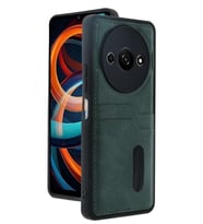 Redmi A3 4G Kılıf Sara Kartvizitli Deri Kılıf - Koyu Yeşil