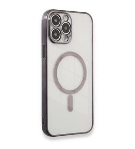 Apple İphone 13 Pro Max Kılıf Magneticsafe Lazer Silikon - Siyah