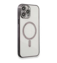 Apple İphone 13 Pro Max Kılıf Magneticsafe Lazer Silikon - Siyah