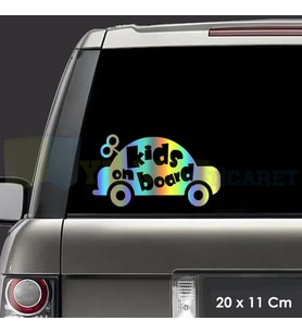 Arabada Bebek Var Baby On Board Hologram Oto Araba Sticker Etiket Yapıştırma Aksesuar 20 x 11 Cm