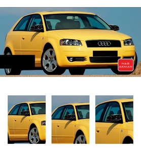 Audi A3 8P Batman Yarasa Ayna Kapağı Piano Black 2003 2004 2005 2006 2007