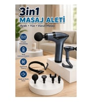 3in1 Şarjlı Titreşimli Masaj Aleti Ayak Yüz Vücut Masaj Cihazı Esneme Bantlı