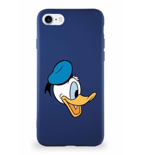 Apple iPhone SE 2022 Soft Premier Kapak Donald Duck-F Tasarımlı Silikon Kılıf - Lacivert (Şeffaf)