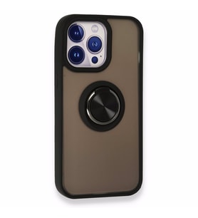 Uyumlu Model Apple iPhone 13 Pro Kılıf Kamera Korumalı Mat Magnetli Kapak (Siyah)