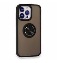 Uyumlu Model Apple iPhone 13 Pro Kılıf Kamera Korumalı Mat Magnetli Kapak (Siyah)