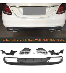 Mercedes W205 C63 Amg Arka Tampon Difüzörü Standart Tampon Uyumlu