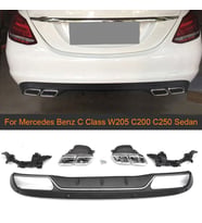 Mercedes W205 C63 Amg Arka Tampon Difüzörü Standart Tampon Uyumlu