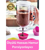 Pankek Hamur Porsiyonlayıcı Ölçülü Akıtma Dağıtıcı Krep Yapma Puding Muffin 900 ml Ölçekli Aparatı