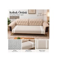 Özdilek 2 Adet Pamuklu Oturma Yerini Örten Zigzag Koltuk Örtüsü (80x210)