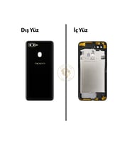 Oppo A5S Siyah Uyumlu Lensli Orta Kasa Full Kasa Kapak Gövde Housing