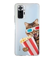 PrintiFy Xiaomi Redmi Note 10 Pro ile Uyumlu 1mm Slim Fit Kedi 1 050b Baskılı Şeffaf  Kılıf