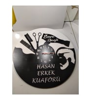 Kuaför Duvar Saati Muhteşem tasaım 3+3 mm mdf (kaliteli)