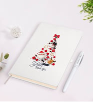 BK Gift Kişiye Özel Yılbaşı Mutlu Yıllar Tasarımlı Beyaz Defter ve Kalem Seti - 7
