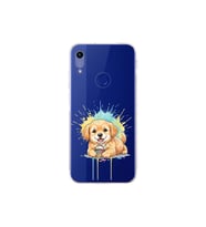 Honor 8A ile Uyumlu Splash Köpek Tasarımlı Şeffaf Silikon Kılıf
