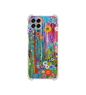 PrintiFy Samsung Galaxy M33 ile Uyumlu Düşlerin Dansı Serisi Folklorik Bahçe Tasarımlı Uv Baskılı Köşe Korumalı Antişok Kılıf