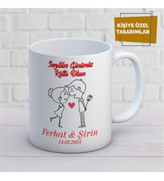 Kişiye Özel İsim Yazılabilir Sevgi Temalı Kupa Bardak