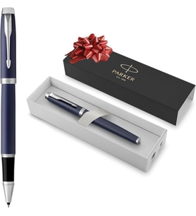 Parker Im Koyu Mavi Krom Tasarımlı Roller Kalem, İnce Uç, Siyah Mürekkep (1931661) (Standart)