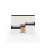 Arges Dolap 13 Raflı 3 Çekmeceli 9 Kapaklı 220x30x163 Antrasit-Aytaşı/Çam