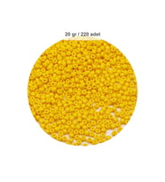 Sarı Renk 4 mm Yaklaşık 220 adet/20 gram Cam Boncuk Oya Yazma Bileklik ve Kolye