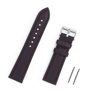 Koyu Kahverengi Spor Hakiki Deri Saat Kordonu Kayış 22mm