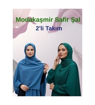 Moda Kaşmir Safir Pamuklu Şal 2'li Takım