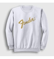 Presmono Unisex Beyaz Logo Fender Gitar Gitarist Sweatshirt 442610tt (Beyaz)