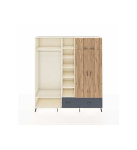 Hyperion Dolap 12 Raflı 2 Çekmeceli 2 Askılı 220x44x243 Aytaşı-Çam/Antrasit