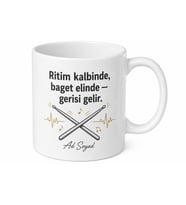 Bateri Kursuna Başlayanlara Ritim Kaçırma Baget Çevirme Hevesi Kupa Hediye Bardak